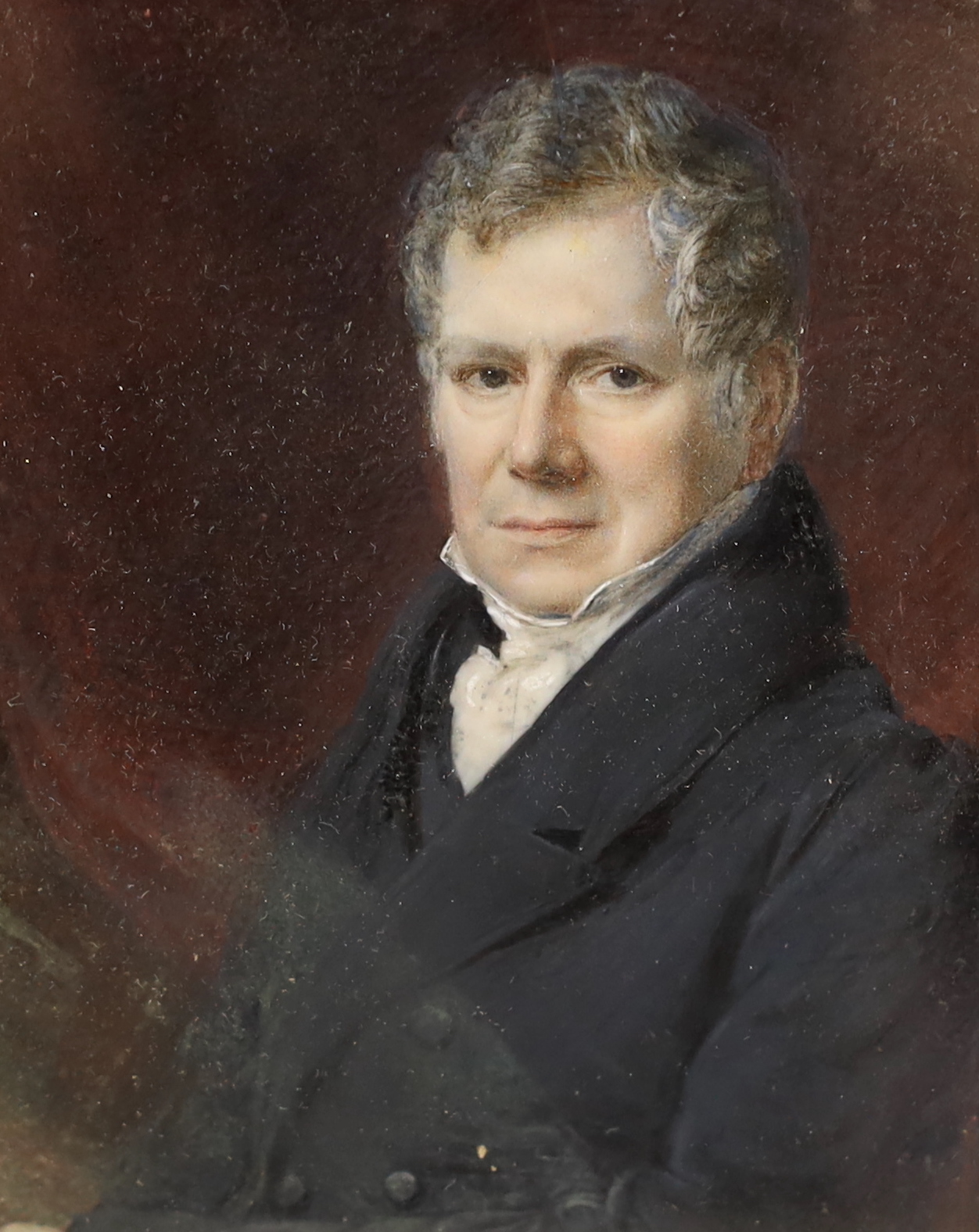 John Jackson (English, 1778-1831), Portrait miniature of a gentleman, watercolour on ivory, 8 x 6.5cm. CITES Submission reference 5YQW6TKN